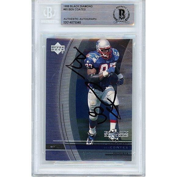 Ben Coates Signed 1999 UD Black Diamond Football Card Beckett Patriots Autograph - Picture 1 of 4